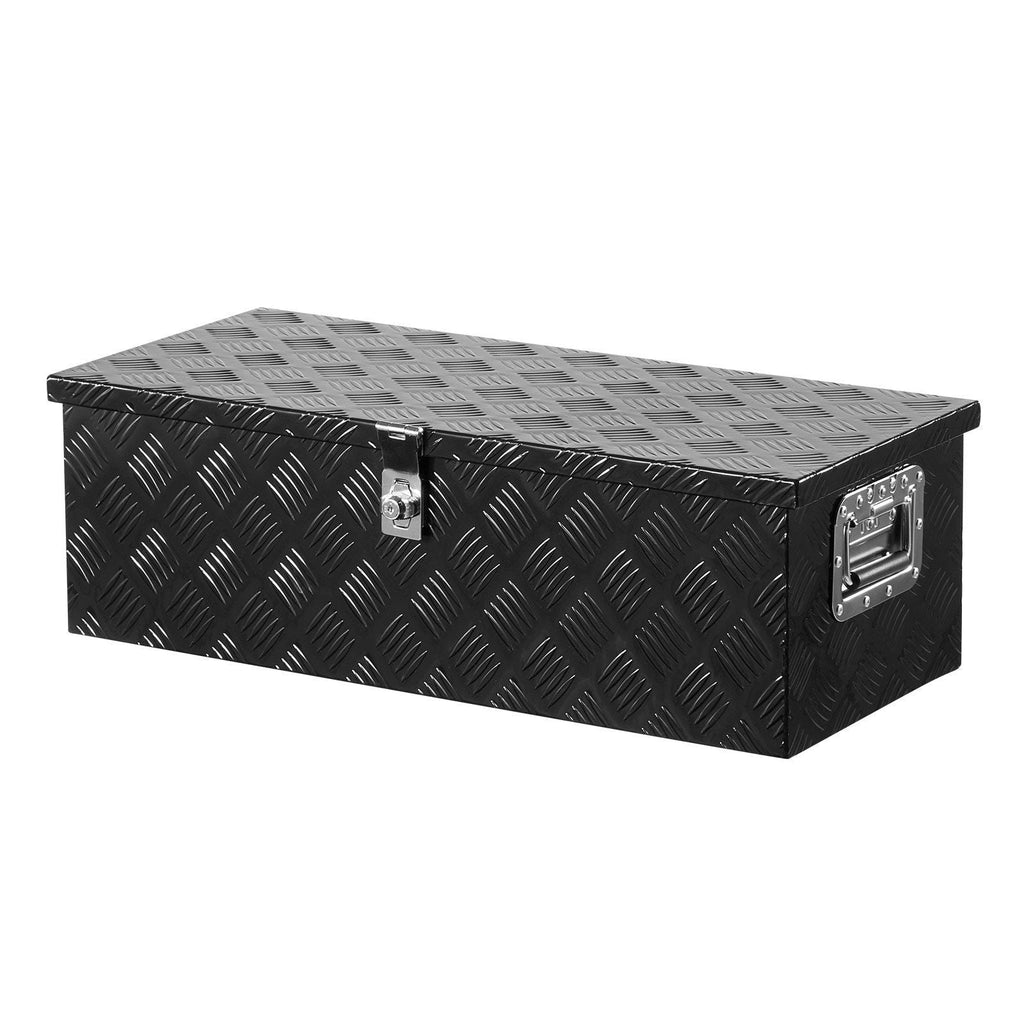 30"x13"x9.6" Schwerlast-Aluminium-Werkzeugkasten für Pickup-Wohnmobil, Schwarz