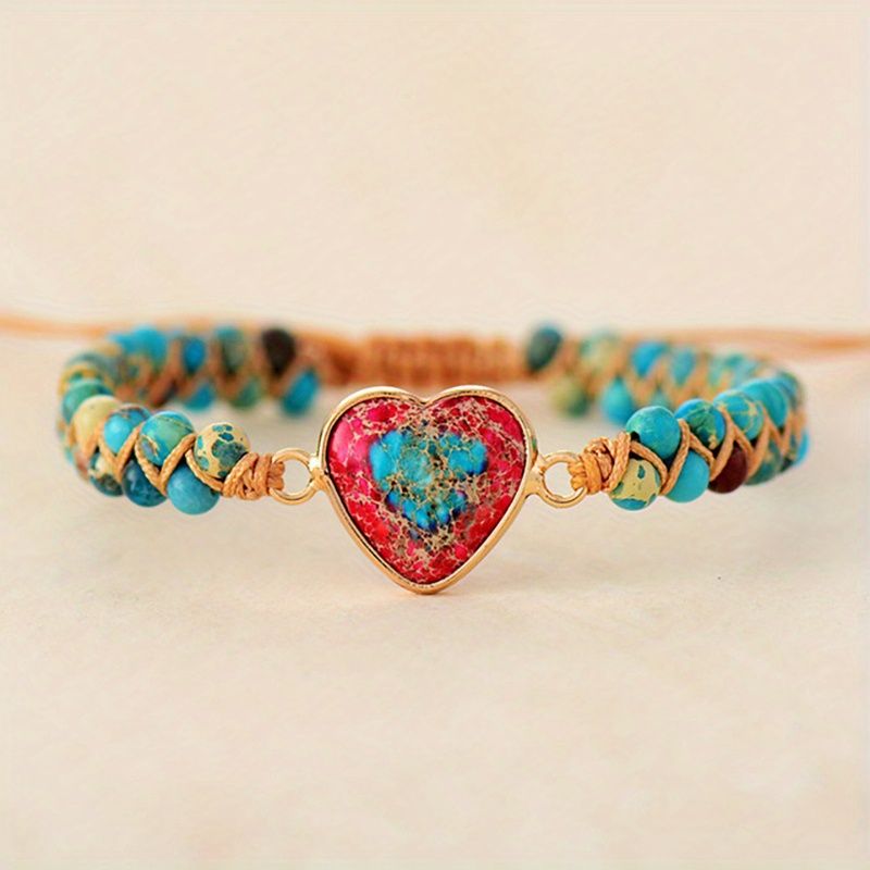 Heiß verkaufte Armband grenzüberschreitende Warenhandelsquelle Rotes Kaiserstein Armband Pfirsichherz Liebe Handkette geflochtenes Armband