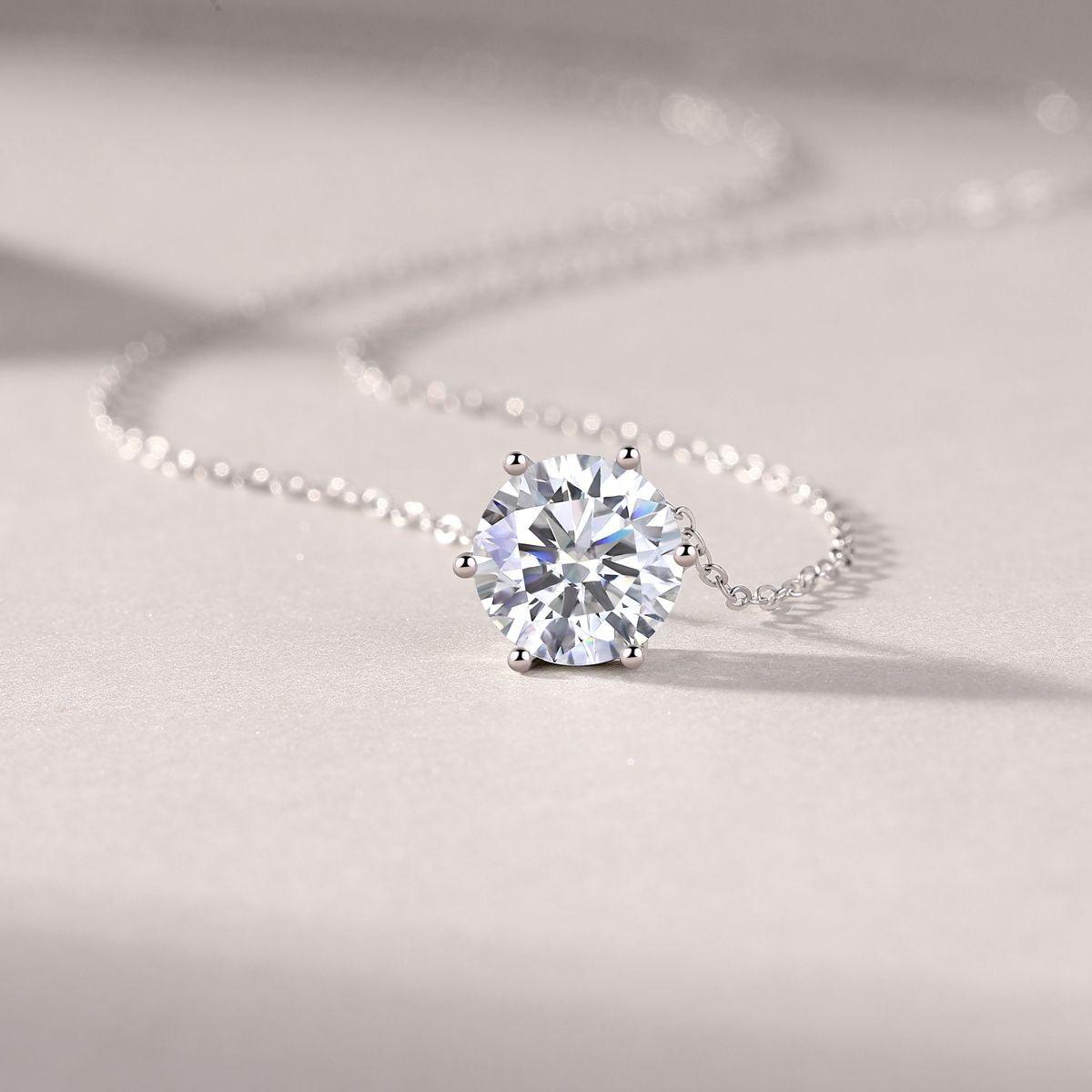 Afternoon Rose – Set mit Moissanit 1 Karat 2 Karat 3 Karat S925 Sterling Silber und Platinbeschichteter Halskettenanhänger Modetrend Diamantschmuck