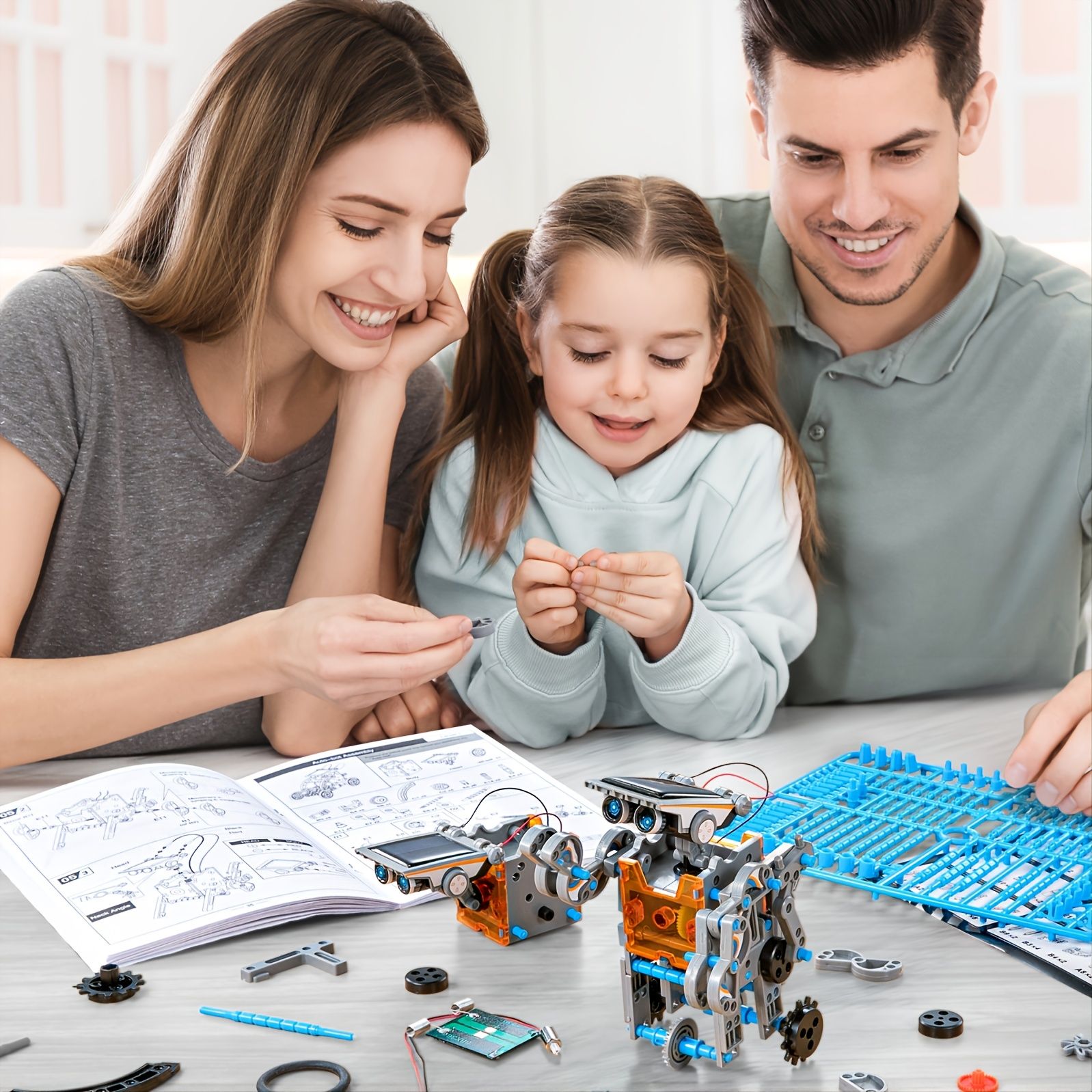 Kit robot solaire STEM pour enfants ; 12-en-1 jouets scientifiques éducatifs STEM ; Kit de construction DIY alimenté par l'énergie solaire pour garçons et filles de 8 9 10 11 12 13 ans