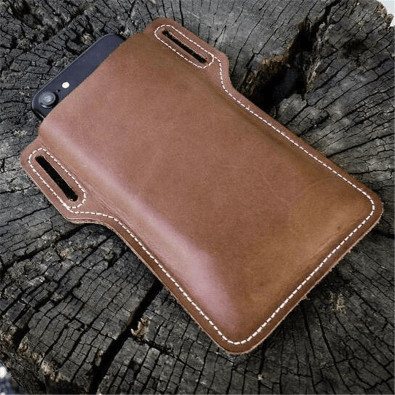 Sac de ceinture pour homme pour téléphone portable, pochette de taille en cuir, étui portefeuille