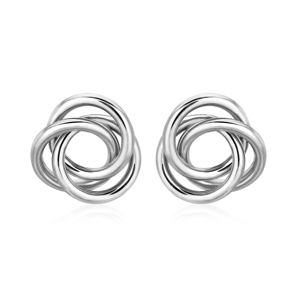 Polierte Open Love Knot Ohrringe aus Sterlingsilber