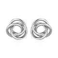 Polierte Open Love Knot Ohrringe aus Sterlingsilber