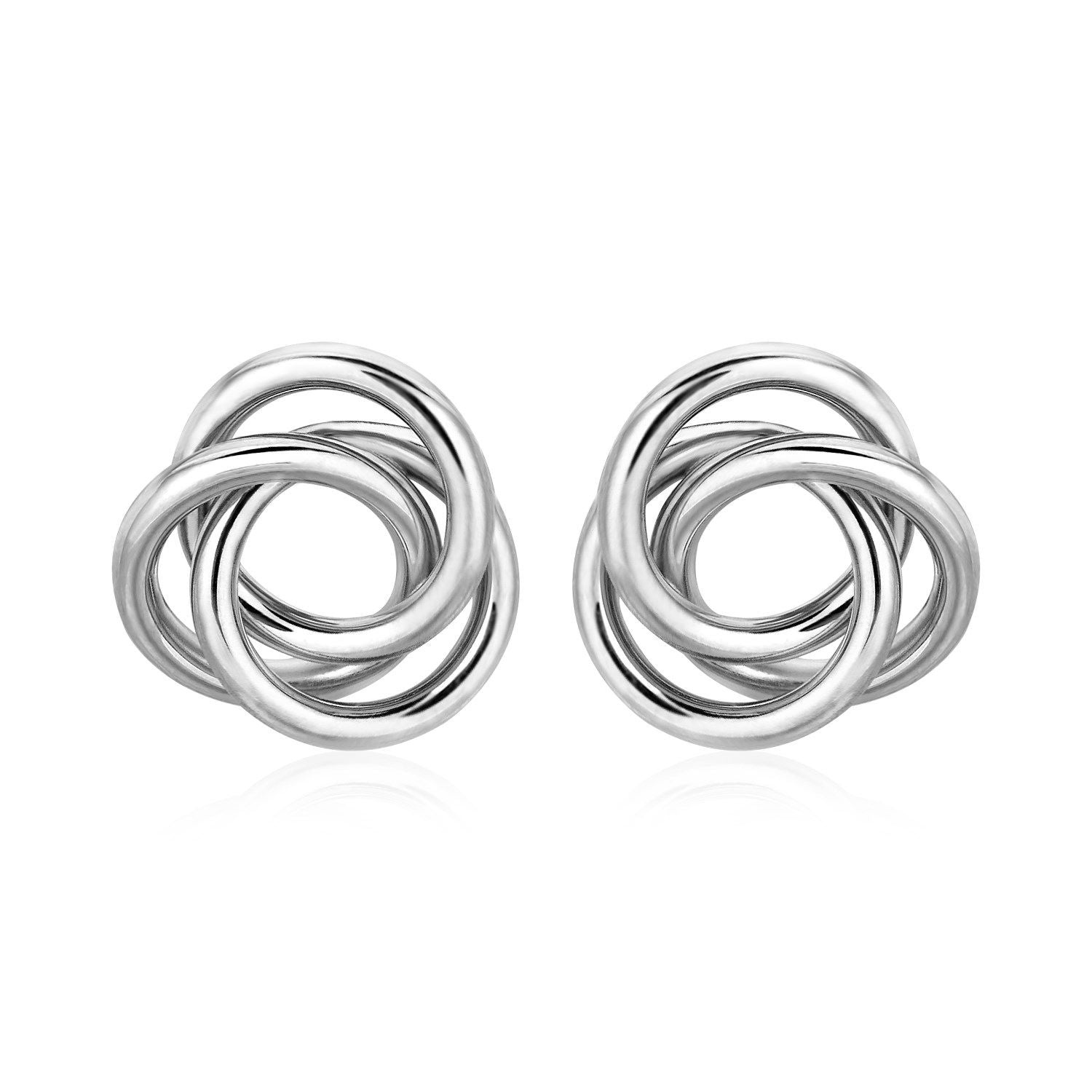 Polierte Open Love Knot Ohrringe aus Sterlingsilber