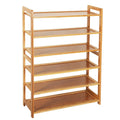 6-stufiges Holz-Bambusregal, Eingangsbereich, Aufbewahrung, Schuhregal, Möbel