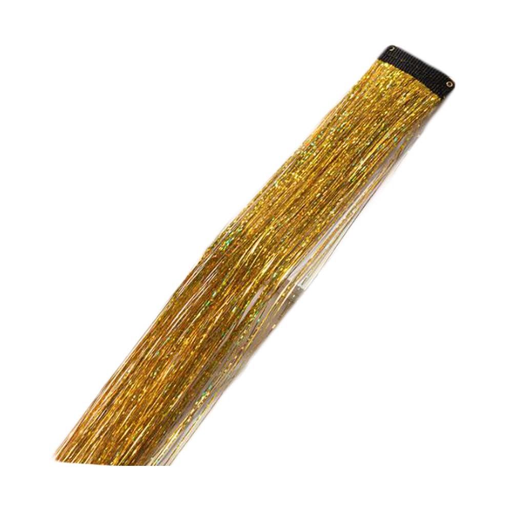 5 extensions de cheveux à clipser à paillettes brillantes, idéales pour les fêtes, accessoires de coiffure scintillants, dorées