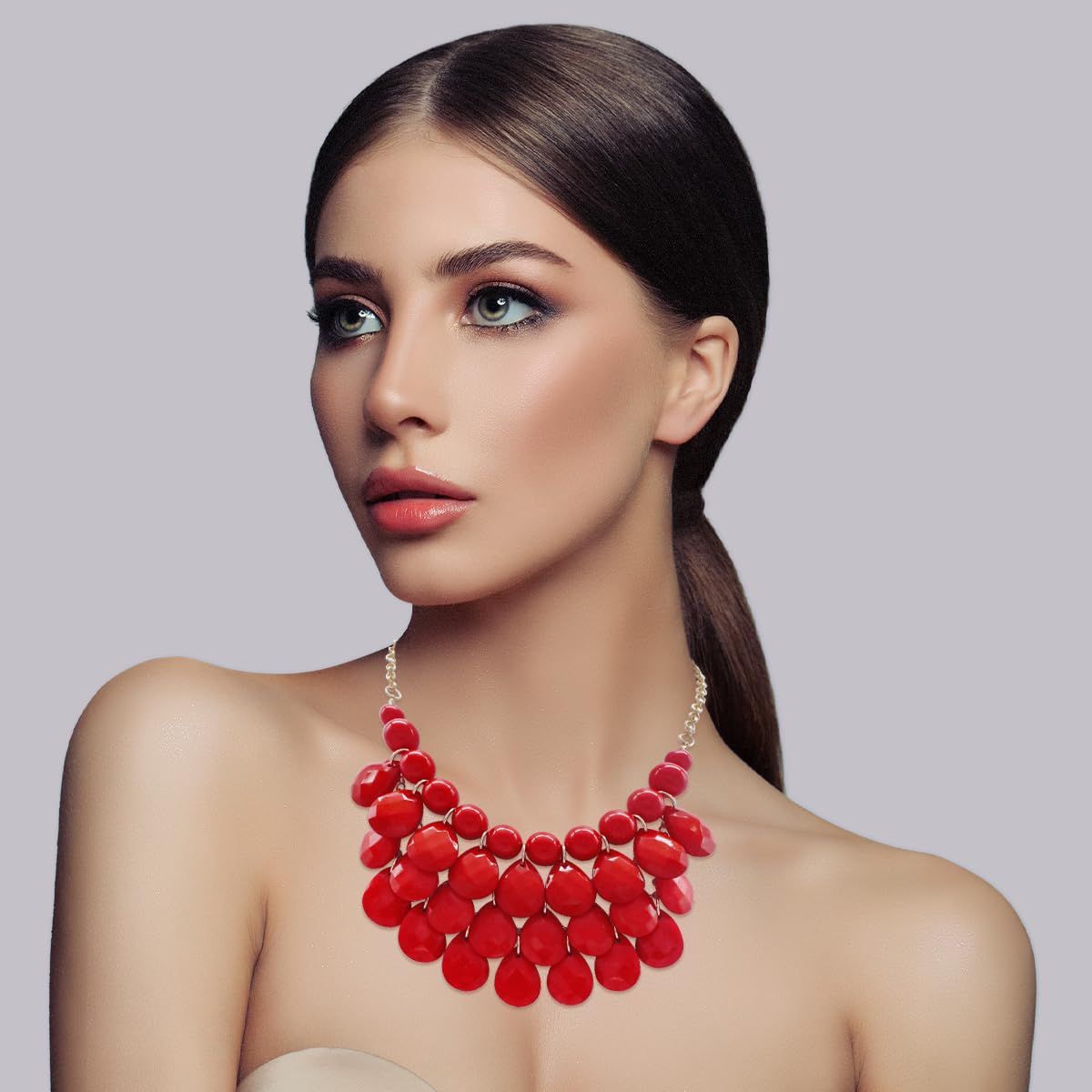 Jane Stone Modeaussage Collier Halskette Vintage Durchbrochenes Lätzchen Kostüm Schmuck