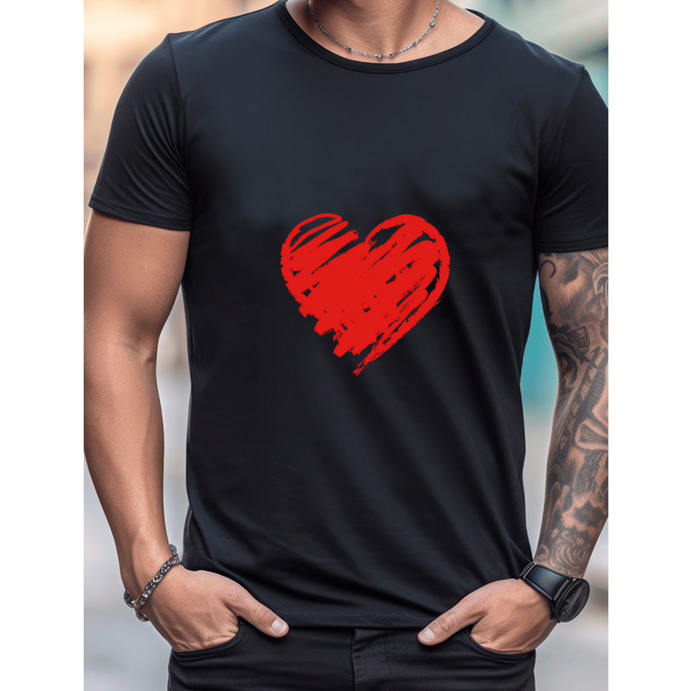 Stilvoll feiern mit diesem 100 % Baumwoll-Herren-T-Shirt zum Valentinstag