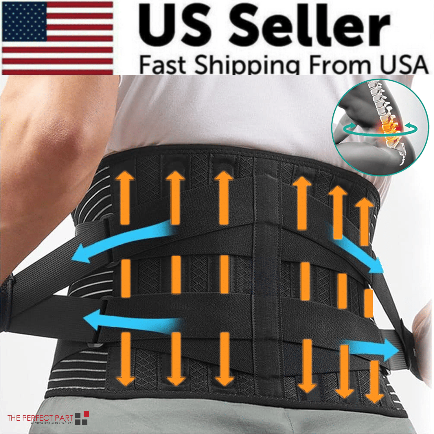 Ceinture lombaire de soutien du dos réglable pour hommes et femmes, soulagement de la douleur