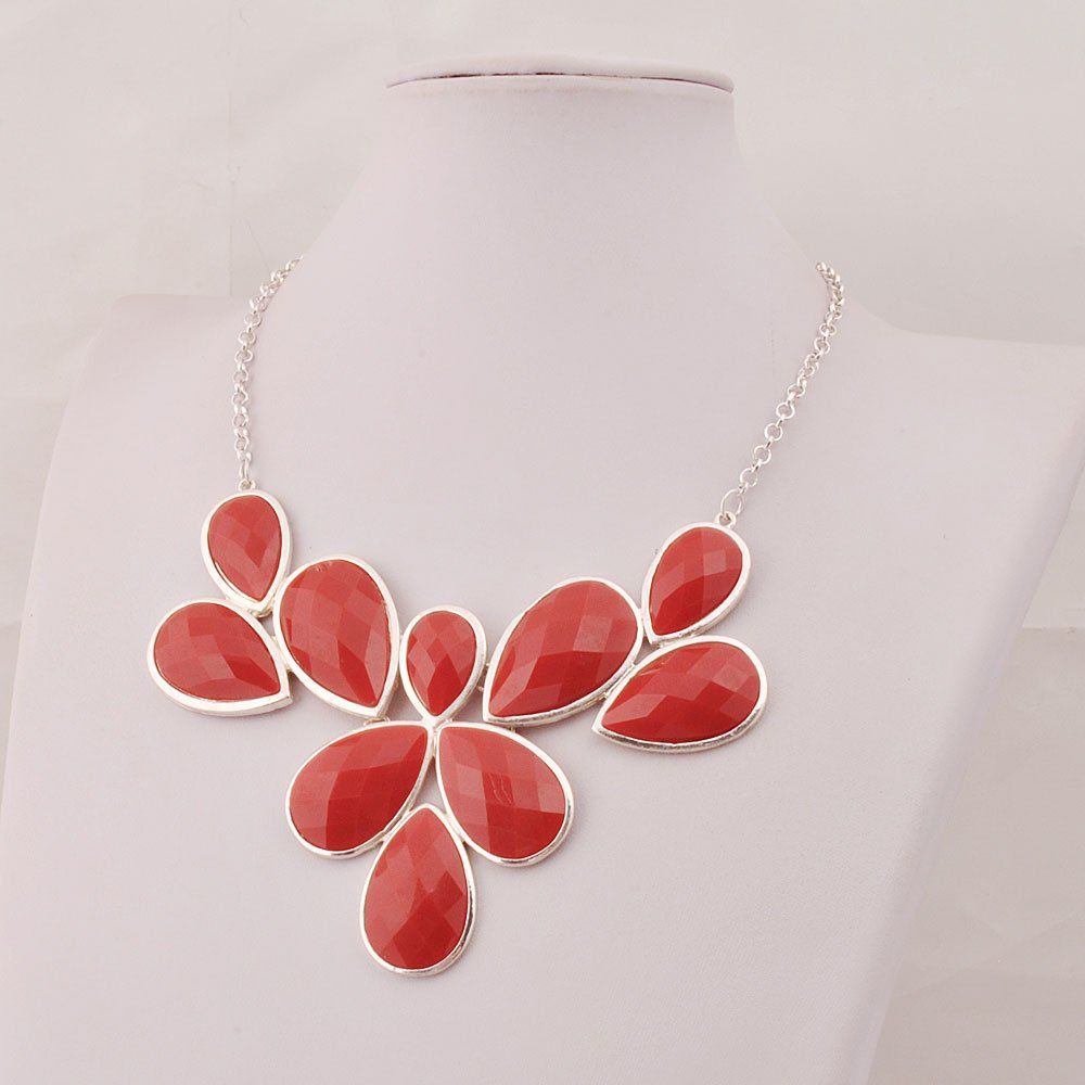 Jane Stone Modeaussage Collier Halskette Vintage Durchbrochenes Lätzchen Kostüm Schmuck
