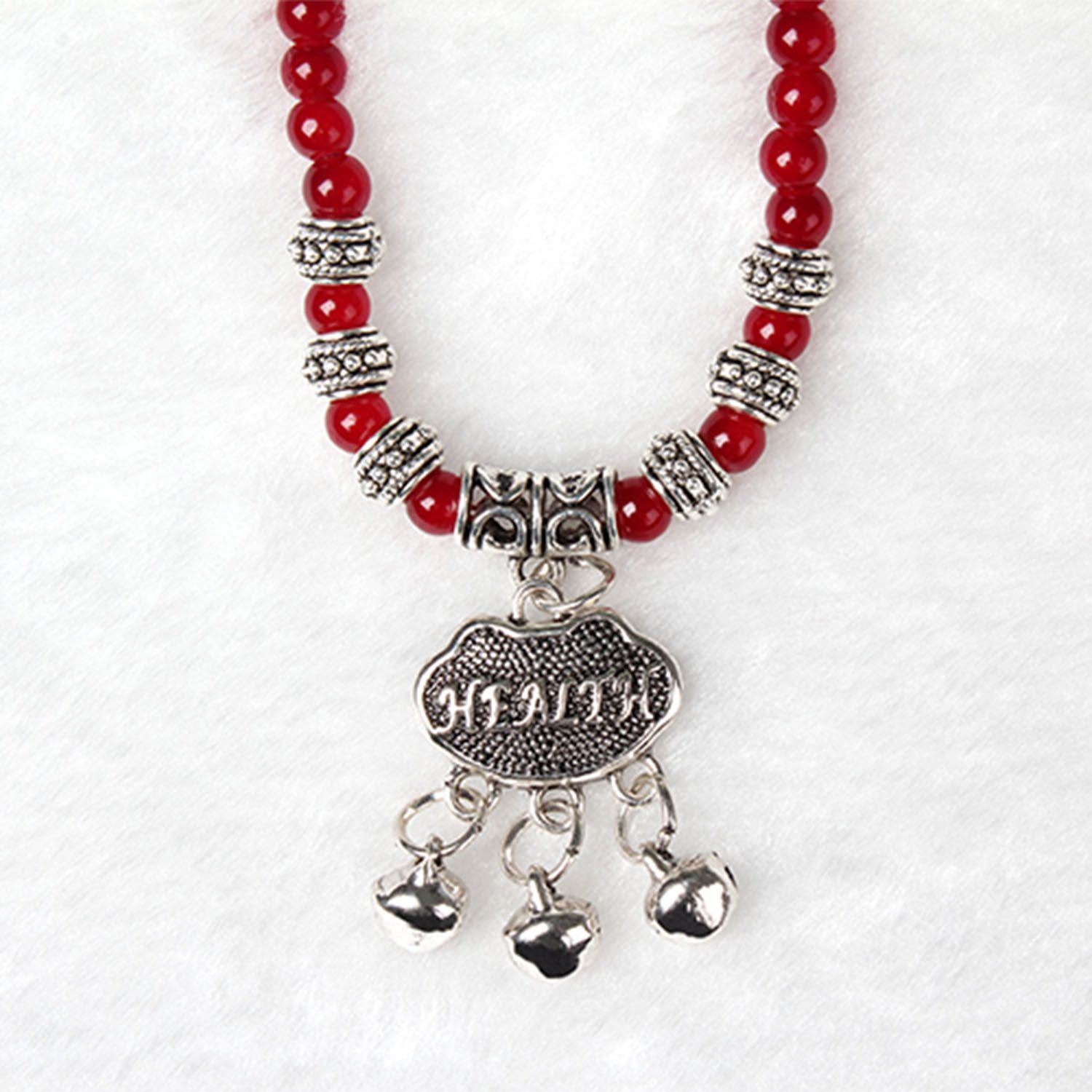 Bracelet perles agate rouge bonne chance