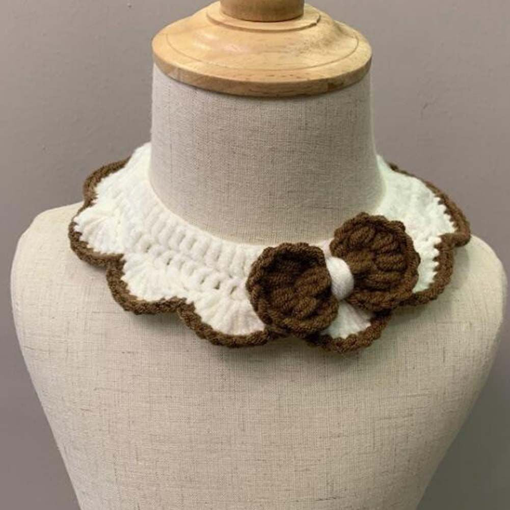 Collier tricoté à la main pour chien ou chat, nœud papillon marron, pour animaux de compagnie, écharpe au crochet, cravate, bavoir