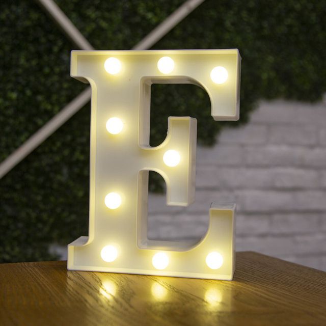 Lettres Lumineuses LED Alphabet Numéro Décoration Lampe à Pile Veilleuse pour la Maison Mariage Anniversaire Fête de Noël