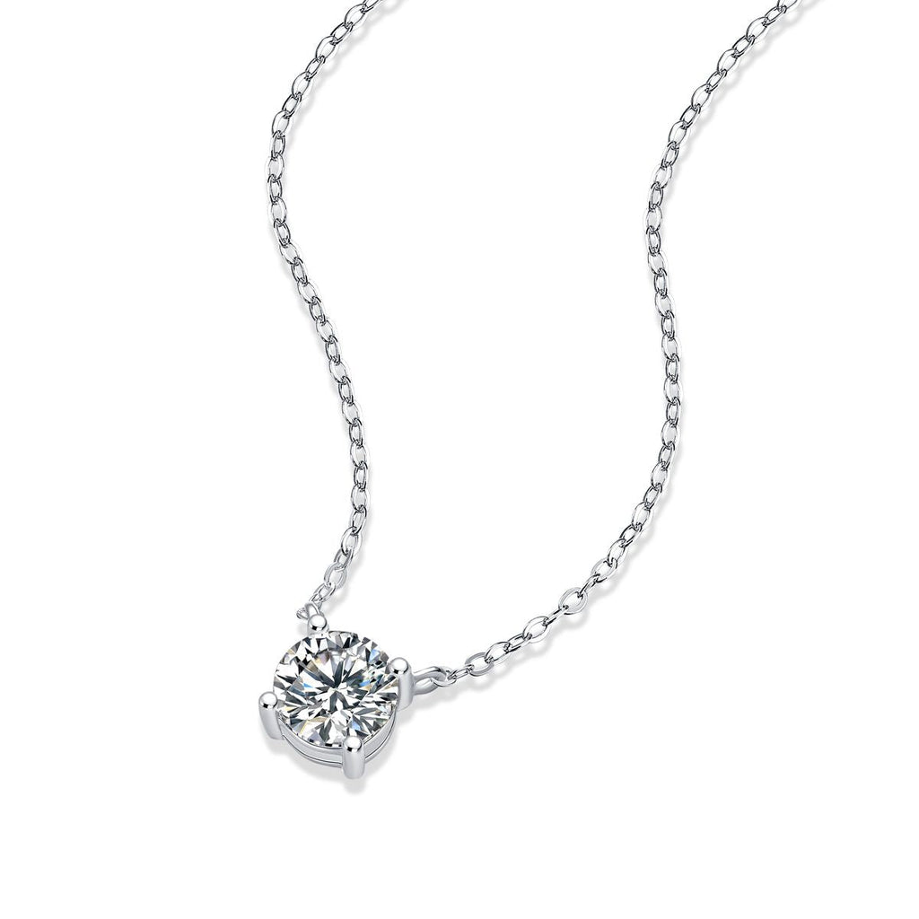 Mein Herz wird ewig halten – Ein modisches und trendiges Schmuck-Halsketten-Anhänger-Set mit 1-Karat und 2-Karat Moissanit aus S925 Sterlingsilber