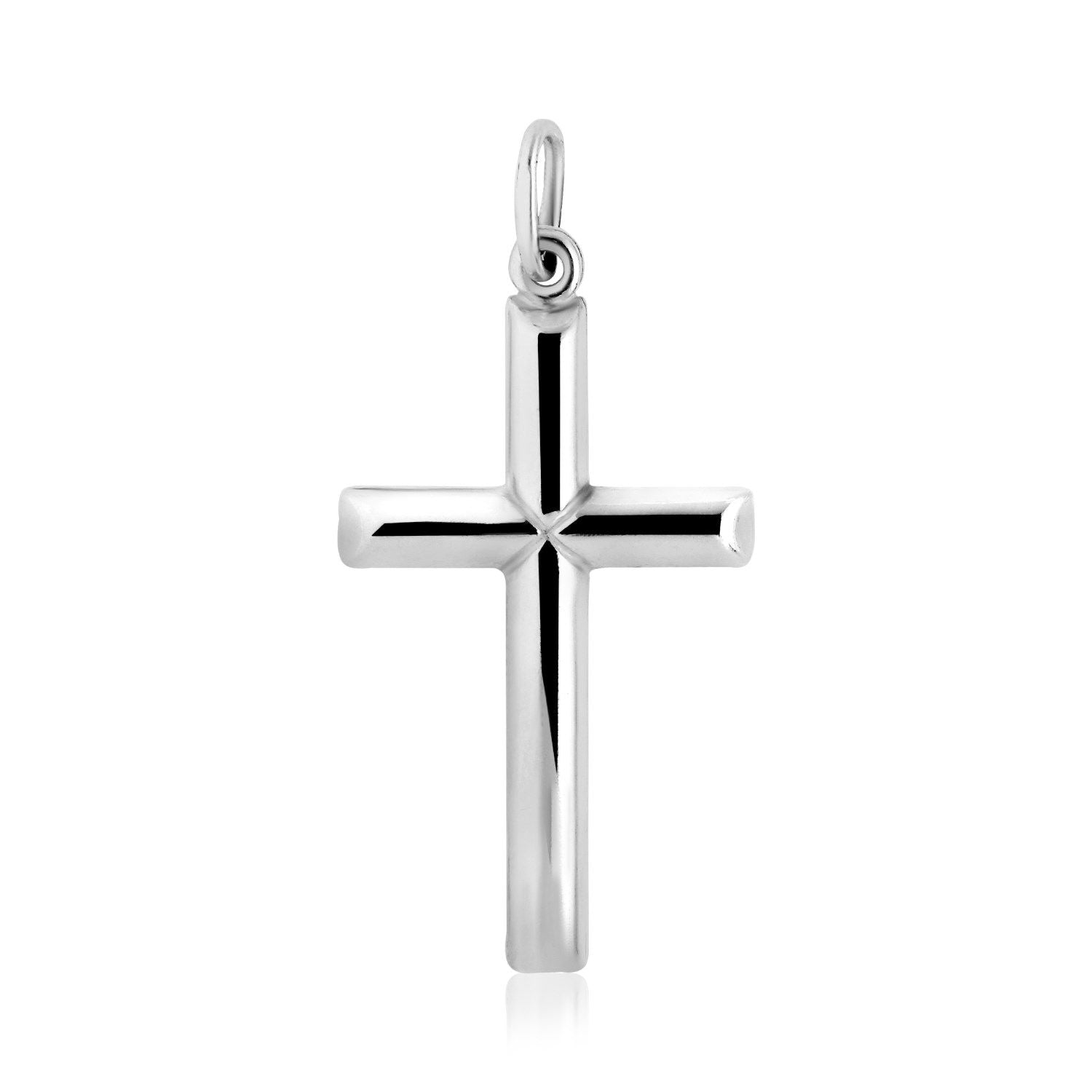 925er Silber polierter Barrenkreuz-Anhänger