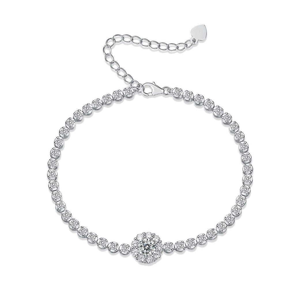 Bracelet Magpie Bridge - Argent sterling 925 serti de moissanite 0,5 carat plaqué platine - Bijoux tendance