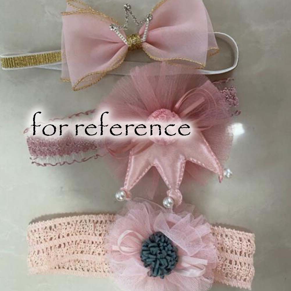 3 Stk. rosa Baby Mädchen süße Haarbänder Schleifen-Haarbänder Blumenkranz-Haaraccessoire