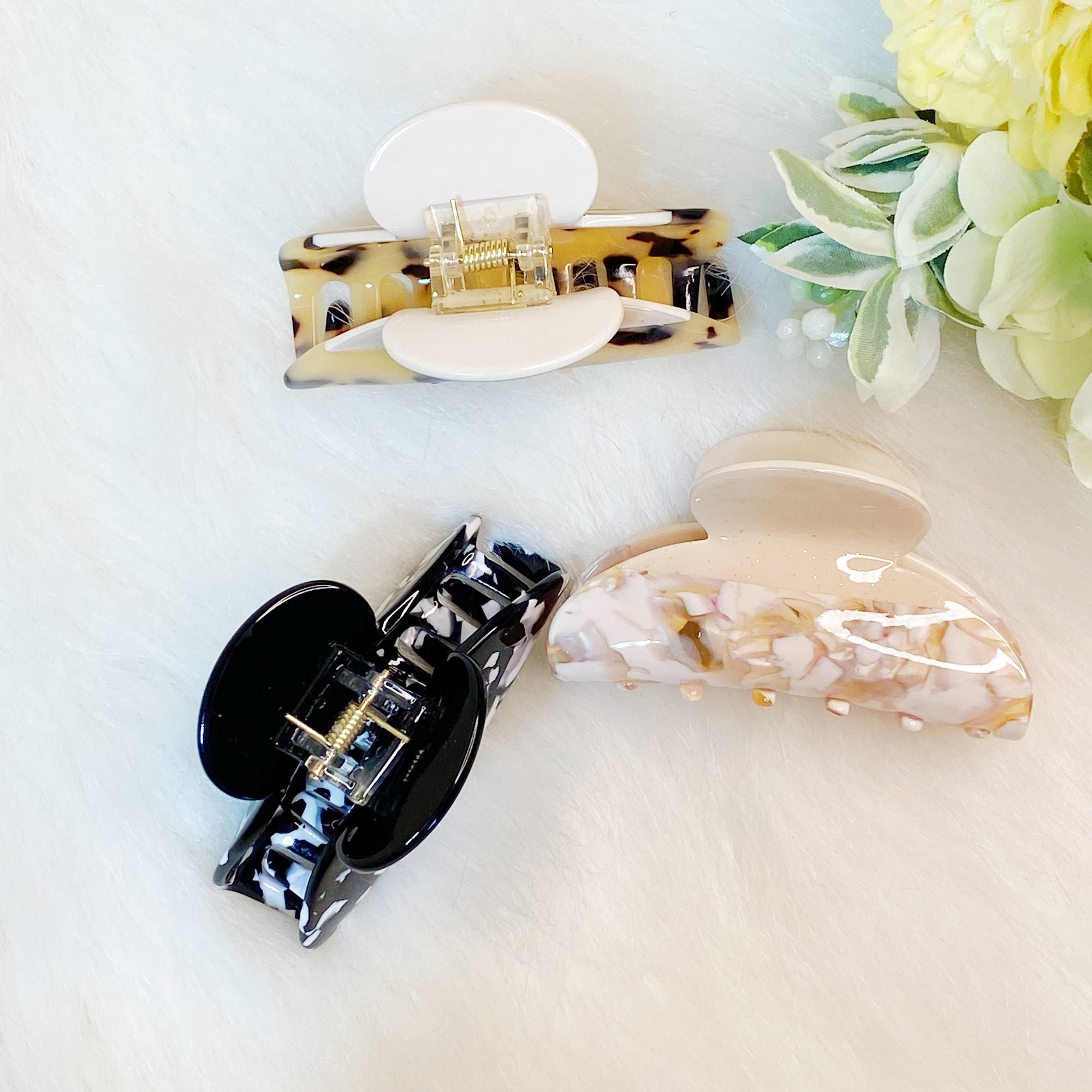 Pince à cheveux de luxe bicolore