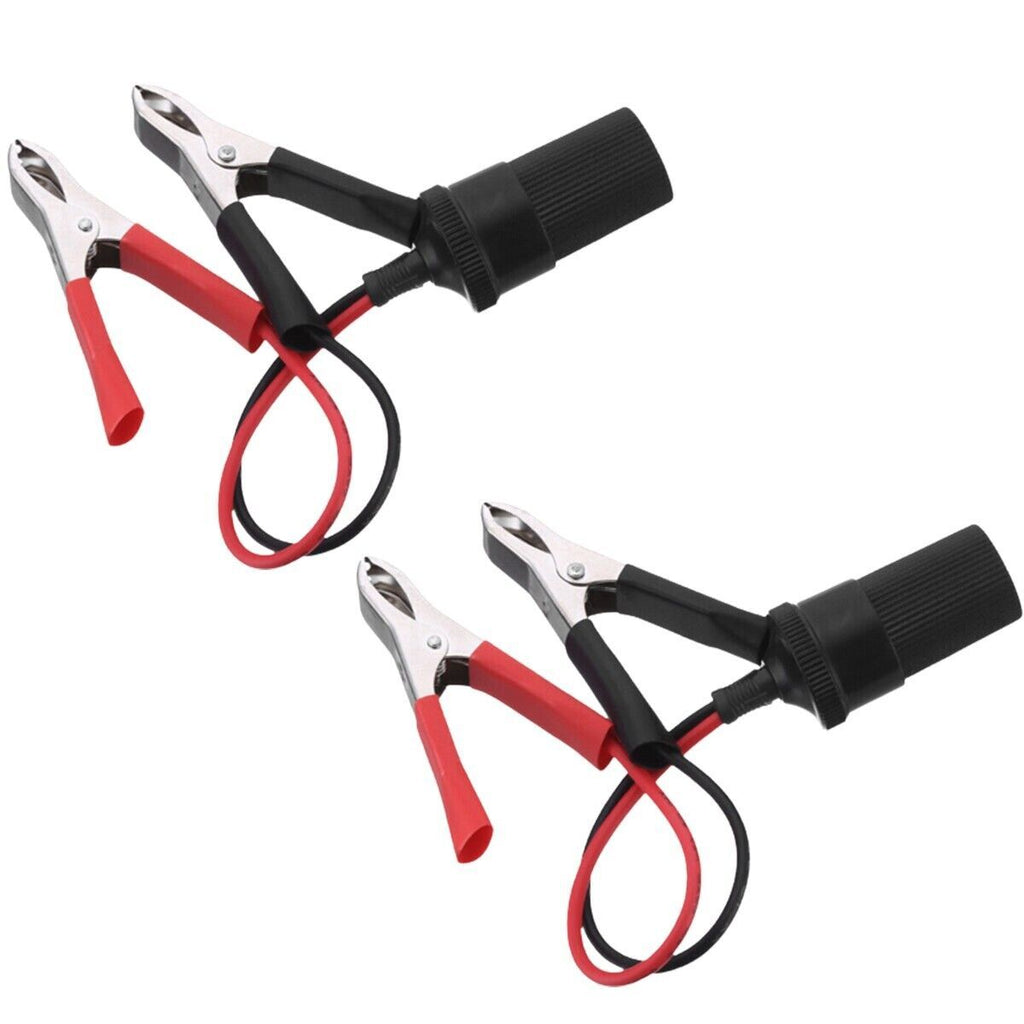 2 pinces crocodiles pour batterie de voiture, adaptateur de prise allume-cigare 12V