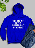 Du hattest mich bei der richtigen Verwendung deines Hoodies