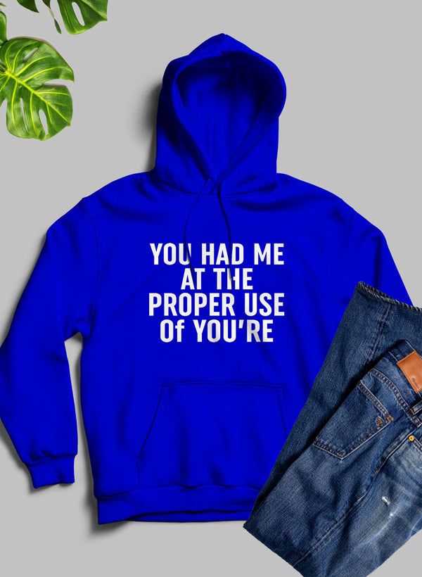 Du hattest mich bei der richtigen Verwendung deines Hoodies