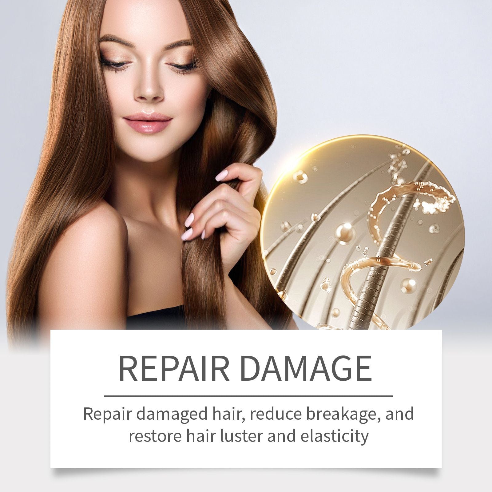 Sérum capillaire liquide au cuivre peptidique - Nourrit les cheveux, les rend lisses et brillants et apporte de l'hydratation Huile essentielle de soin capillaire