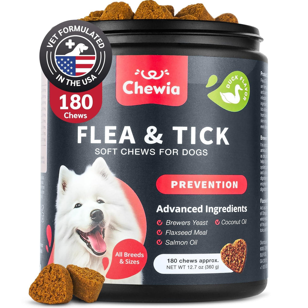 Comprimés à croquer anti-puces et tiques pour chiens Prévention des puces et tiques pour chiens Friandises à mâcher naturelles anti-puces et tiques pour chiens Complément de soutien immunitaire