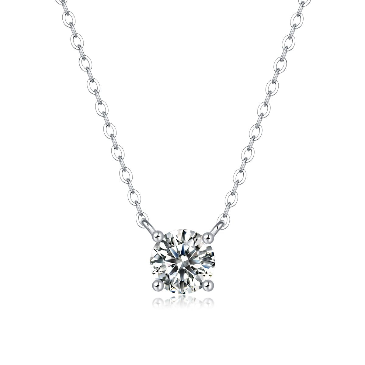 Mein Herz wird ewig halten – Ein modisches und trendiges Schmuck-Halsketten-Anhänger-Set mit 1-Karat und 2-Karat Moissanit aus S925 Sterlingsilber