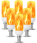 Effet de Feu T6 T8 E12 Ampoule LED Flamme Scintillante Forme de Tube Nouveauté Éclairage B11 Ampoules Torche Raccord de 12 mm de Diamètre, Longueur Totale 100 mm / 4,00" 120V 240V ST15 MED g16 ja8 cfl Lot de 6