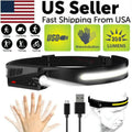 COB LED Stirnlampe USB Wiederaufladbare Kopflampe Arbeitsleuchte Stirnband Lampe