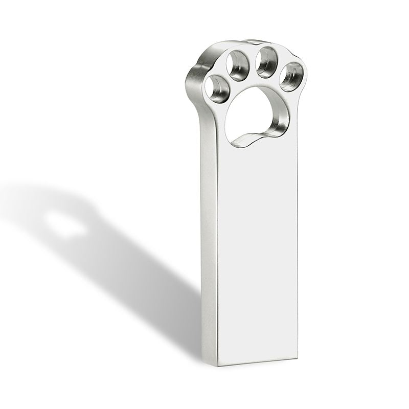 Niedliche Bärentatze USB 2.0 Flash Drives 64GB Silber Memory Stick Kreatives Geschenk Metall Wasserdichter Pen Drive Schwarz Pendrive