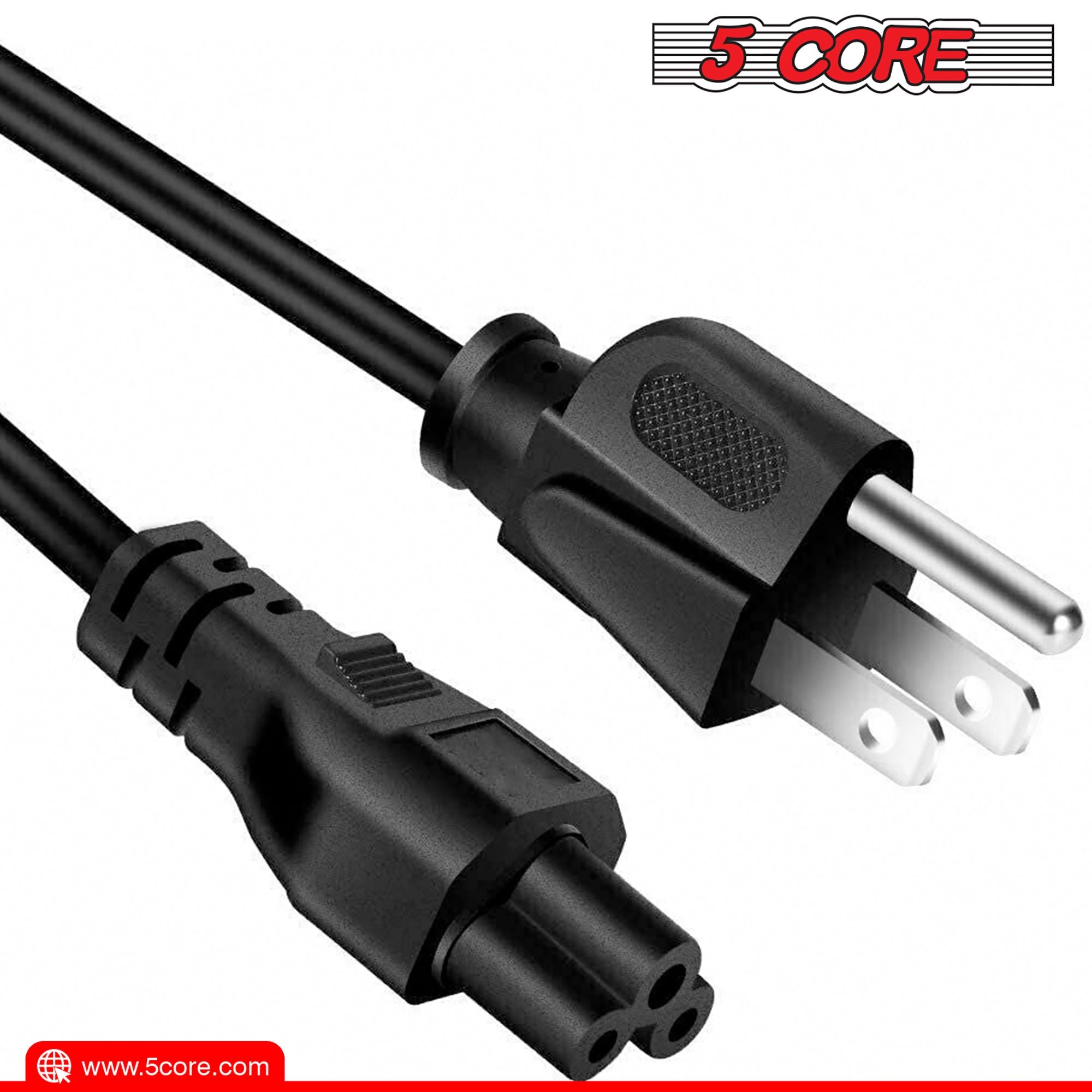 12ft 3-poliges, nicht polarisiertes AC-Netzkabel für HP Dell Samsung Sony Asus Acer Toshiba Laptop-Ladegerät, LED-LCD-Monitor Ersatz-Stromkabel PL 1002