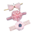 3 Stk. rosa Baby Mädchen süße Haarbänder Schleifen-Haarbänder Blumenkranz-Haaraccessoire