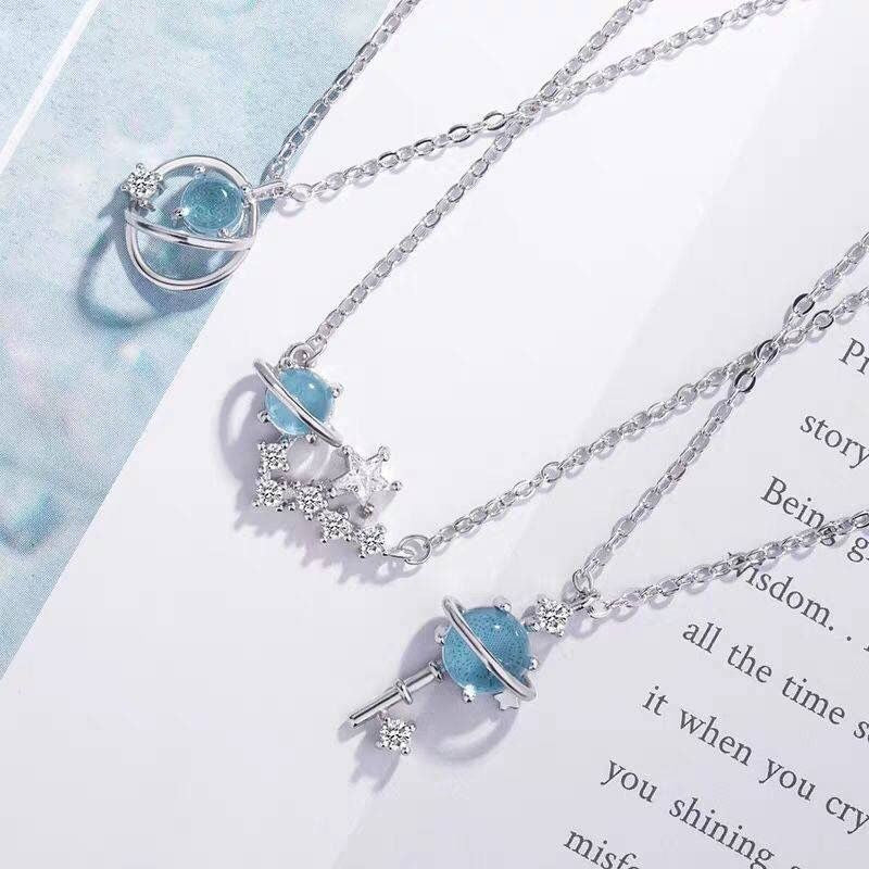 Aurora Fantasy Planetenkette Weibliche Studentin Gute Freundin Koreanische Version Einfache Schlüsselbeinkette Freundinnen Ein Paar Geburtstagsgeschenke Weiblich
