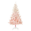 HOMCOM 150 cm Bleistift-Weihnachtsbaum, rosa Weihnachtsbaum mit 450 Zweigen und abnehmbarem Ständer, Weihnachtsdekoration für Hauspartys, Pink