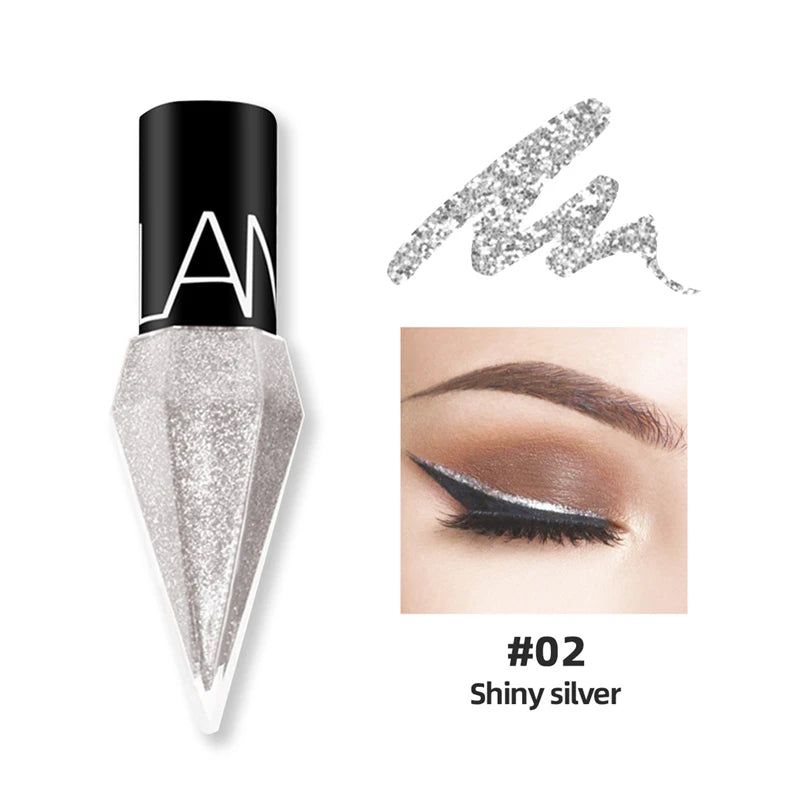Neuer professioneller schimmernder Eyeliner Kosmetik für Frauen Pigment Silber Roségold flüssiger Glitzer-Eyeliner Günstiges Make-up