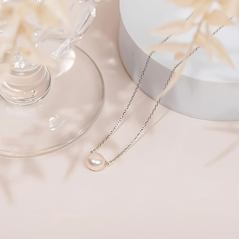 Lxalry Collier Bohème Minimaliste avec Pendentif Perle d'Eau Douce, Chaîne Délicate Plaqué Or 18 carats, Parfait pour les Accessoires de Mode Féminins, Cadeau Idéal pour les Anniversaires et les Occasions Spéciales