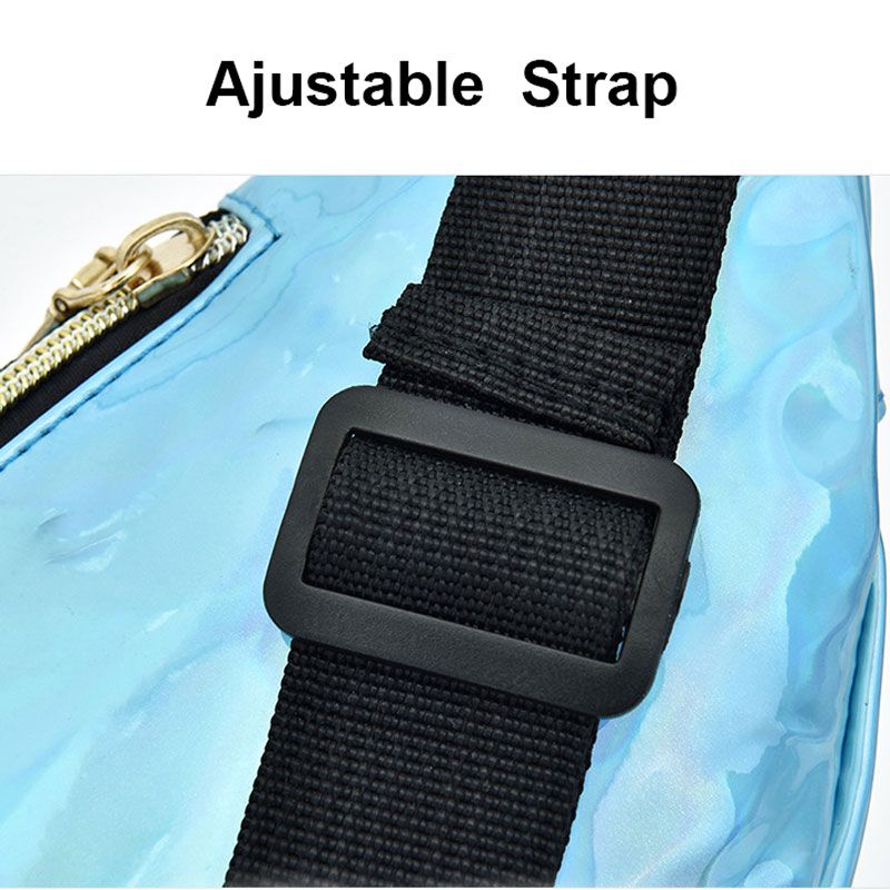 Damen Holografische Gürteltasche Herren Glänzende Bauchtasche Hologramm Hüfttasche Reise Laser Brusttasche mit verstellbarem Gurt für Reisen