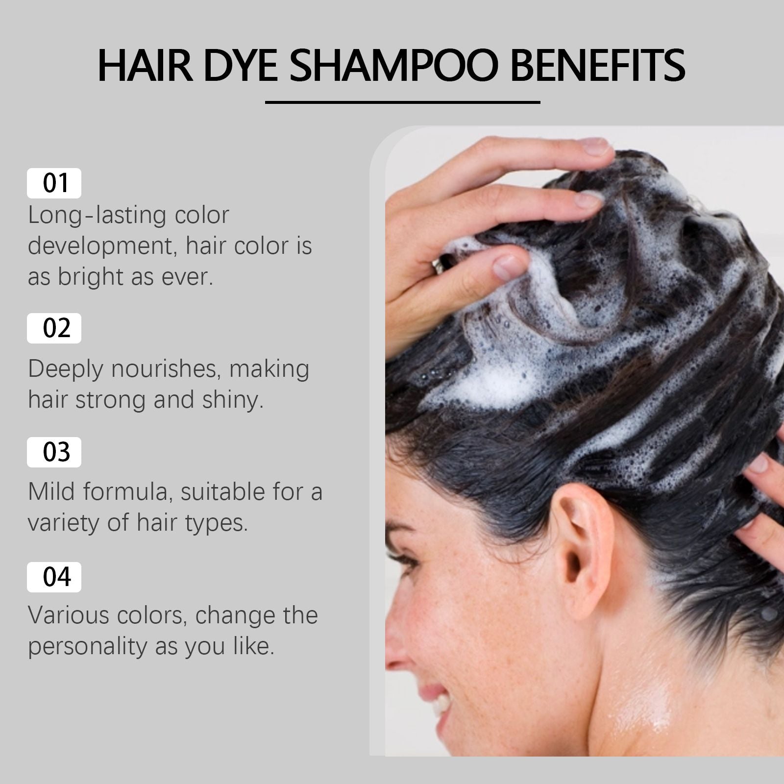 EELHOE Haarfärbeshampoo, Haarfärbeshampoo Kräuterextrakt Pflege langanhaltende Farbe dein Haarfärbemittel