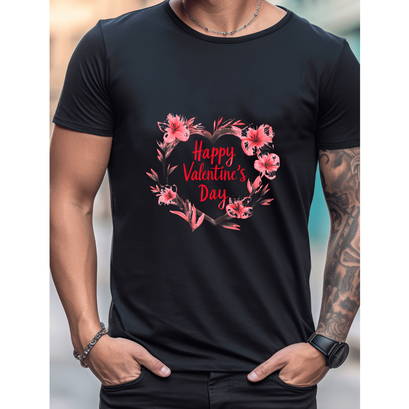 Stilvoll feiern mit diesem 100 % Baumwoll-Herren-T-Shirt zum Valentinstag