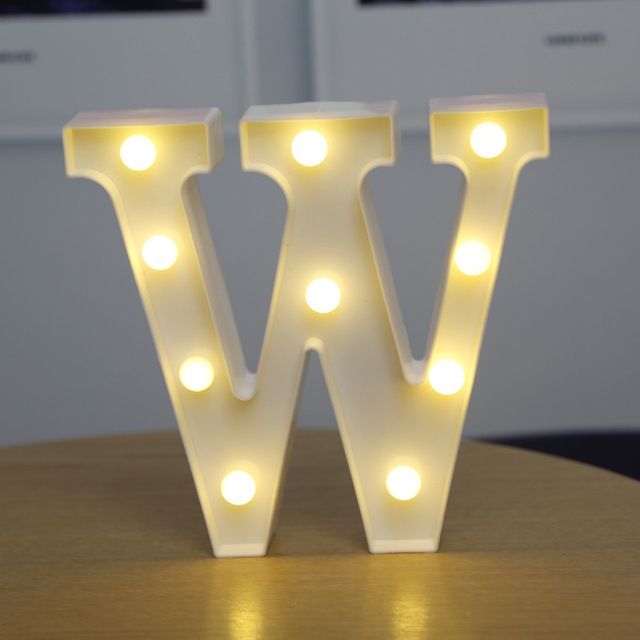 Lettres Lumineuses LED Alphabet Numéro Décoration Lampe à Pile Veilleuse pour la Maison Mariage Anniversaire Fête de Noël