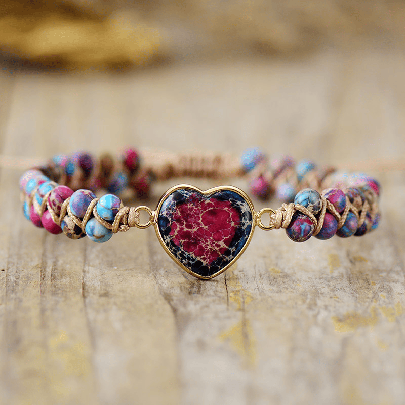 Heiß verkaufte Armband grenzüberschreitende Warenhandelsquelle Rotes Kaiserstein Armband Pfirsichherz Liebe Handkette geflochtenes Armband