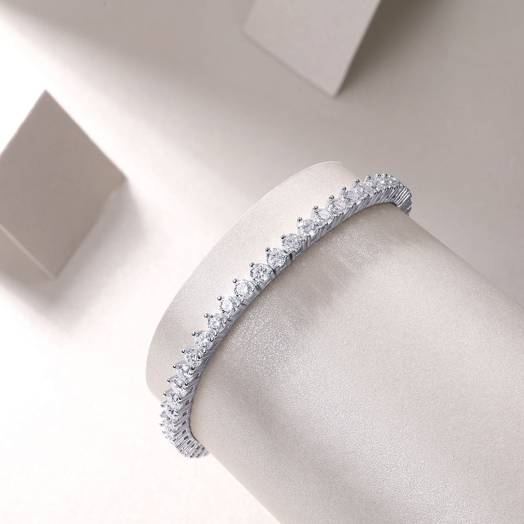 Mark - Armband mit 0,1 Karat Moissan Diamanten, S925 Sterlingsilber und Platin-beschichteten Diamanten, ein modisches Schmuckarmband, ein luxuriöses Silber-Accessoire