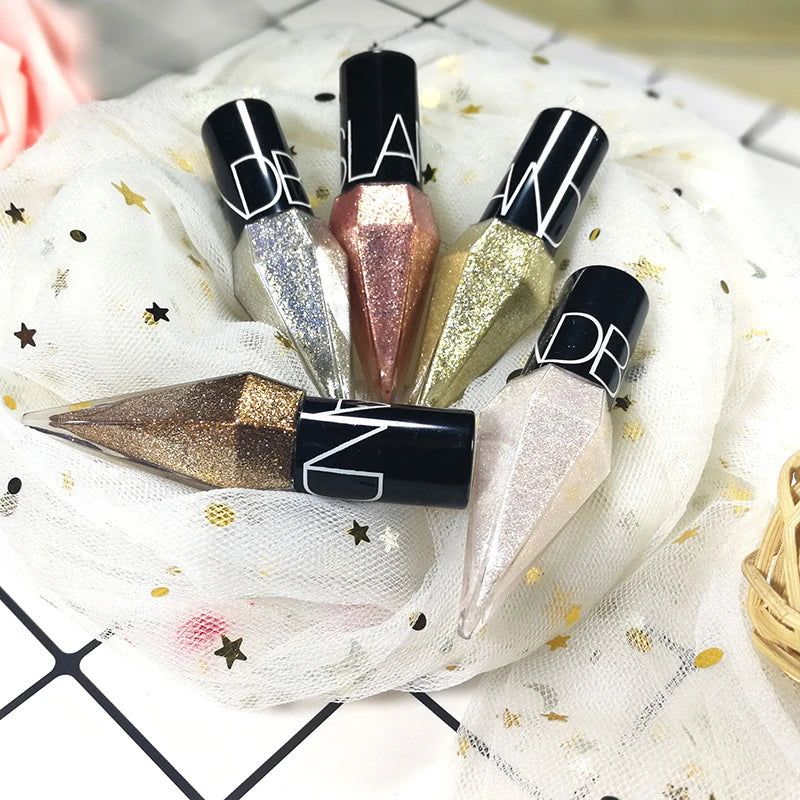 Neuer professioneller schimmernder Eyeliner Kosmetik für Frauen Pigment Silber Roségold flüssiger Glitzer-Eyeliner Günstiges Make-up