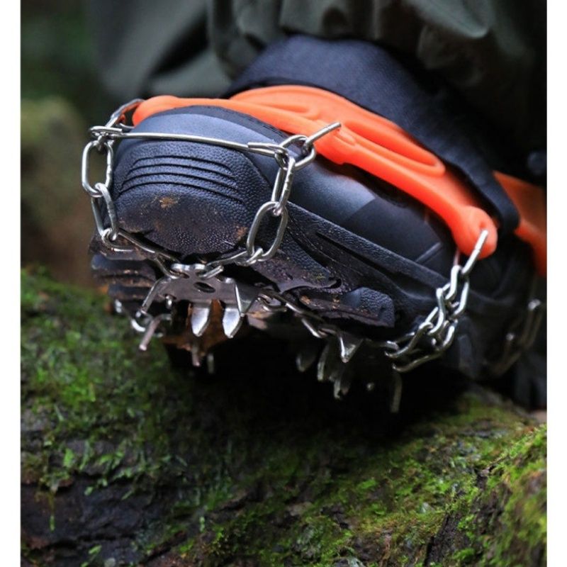 1 Paar Outdoor Eiskralle rutschfeste Überschuhe Wanderschuhkette Edelstahl rutschfester Schnee Klettern Anti-Sturz Schuhketten