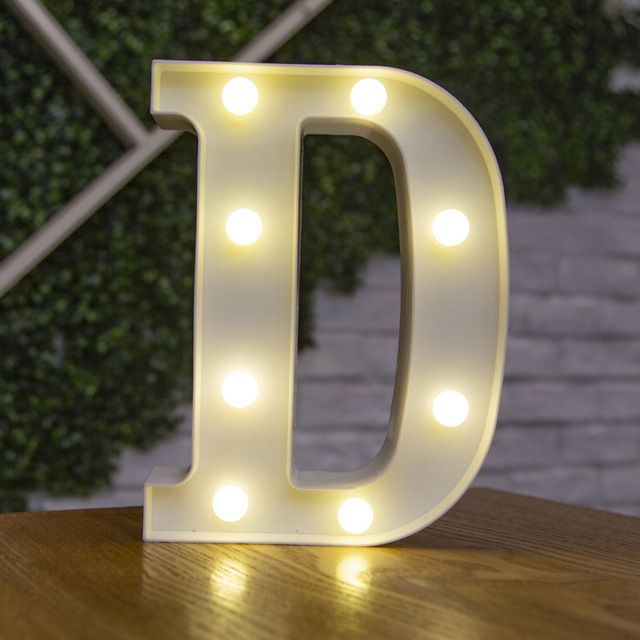 Lettres Lumineuses LED Alphabet Numéro Décoration Lampe à Pile Veilleuse pour la Maison Mariage Anniversaire Fête de Noël