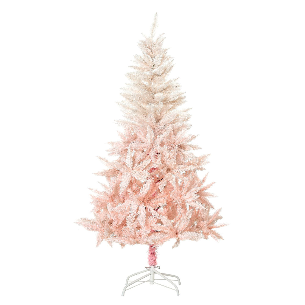 HOMCOM 150 cm Bleistift-Weihnachtsbaum, rosa Weihnachtsbaum mit 450 Zweigen und abnehmbarem Ständer, Weihnachtsdekoration für Hauspartys, Pink