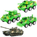 Armeefahrzeugmodelle, Spielzeugautos, Kampffahrzeuge, Spielzeugpanzer aus Kunststoff, 4er-Pack