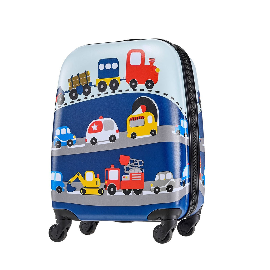 Kinder-Gepäckset, 5-teilig, 18 Zoll Hartschalenkoffer mit Rollen, Rucksack & U-förmigem Kissen, LKW Kinder-Handgepäckset, Urlaubs-Geburtstagsgeschenk für Mädchen Jungen, Fluggesellschaften genehmigt