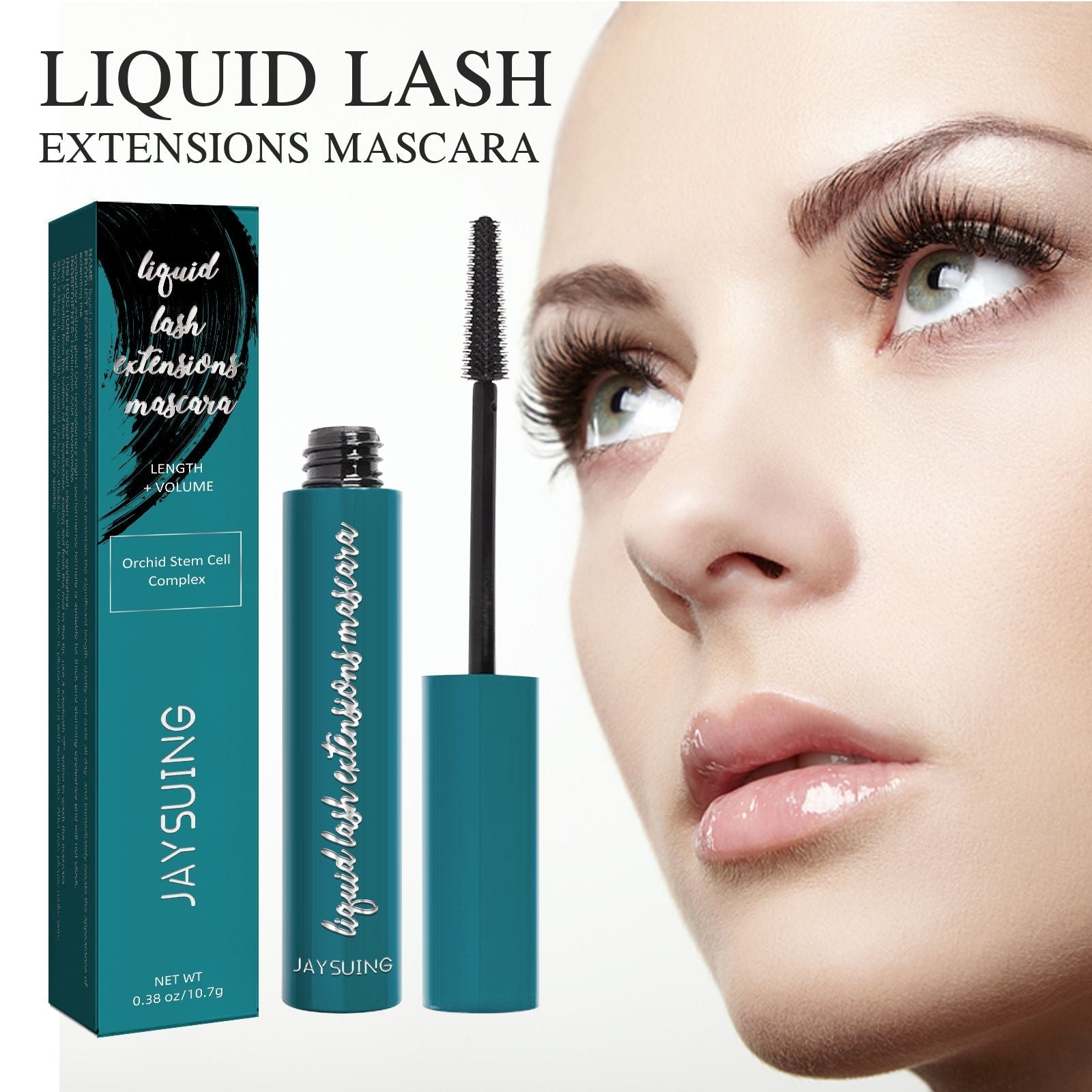 Jaysuing Wimperntusche, lang, dünn, dick, Wimpern schwungvoll, das Make-up hält natürlich, ohne zu verschmieren, schwarze Wimperntusche